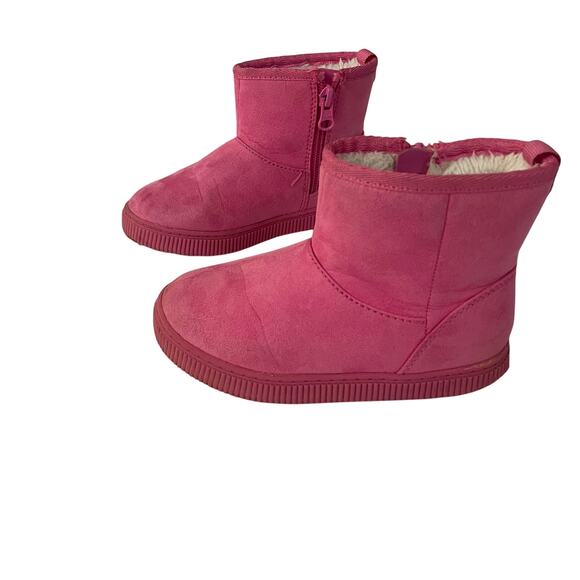 Cat & Jack Girls Size 9 Boots Faux Fur Arlo Shearling Casual Boots Side Zip - Picture 1 of 7